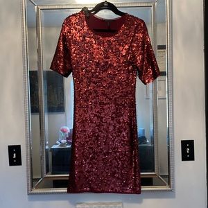 BCBG MAXAZRIA Small Maroon sequin dress